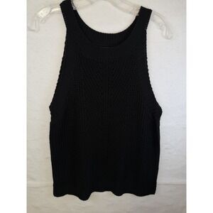 Nine West Sweater Halter Tank Top Black Knit Goth Grunge E-girl Cybercore Sz XL